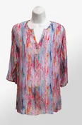 3/4 Sleeve Light Blouse - Split Neck