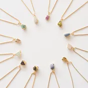 24K Gold Foil Raw Birthstone Charms