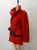 1950s Vintage Hudson Bay Red and Back Point Stripe Blanket Jacket Coat