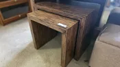 2PC BROWN BAMBOO NESTING TABLES