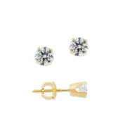 1/3ct. Twt. Diamond Stud Screwback 14k Yellow Gold Earrings