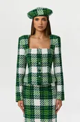 Bouclé Plaid Power Blazer