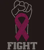 ✨💖Cancer Support Designs  ✨💖 FIGHT WITH HAND AND RIBBON