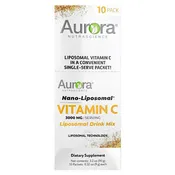 Aurora Nutrascience Nano-Liposomal®, Vitamin C, Liposomal Drink Mix, 10 Packets, 0.32 oz (9 g) Each
