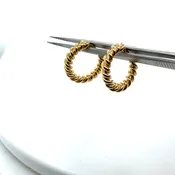 14kyg Spiral Twist Hoops