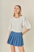 Anna Skirt - Denim Pleat