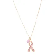Breast Cancer Awareness Pendant - Yellow Gold