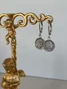 Deborah Kent's Boutique in South Tampa — Antique Silver Coin Dangle Earrings by Tat.2 Designs