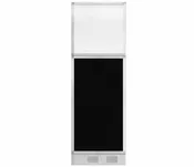 Configurable Acoustic Cubicle Partition Electric Hush Panel 2' x 6' Black Fabric Clear Fluted Window w/ Electric Channel