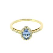 14kt White Gold Sapphire & Diamond Accent Fashion Ring