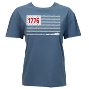 "1776" T-shirt Denim Blue w/ White & Red Flag