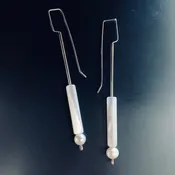 Sterling earrings with mother of pearl and freshwater pearl