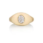 0.68 Carat Old Mine Cut Diamond Pinky Ring