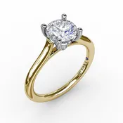14K Two-Toned Semi-Mount Engagement Ring with Diamond Accents
