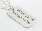 Coordinates Dog Tag Necklace — The Silver Diva