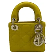 Dior Lambskin Cannage Micro Lady Dior Mustard Yellow