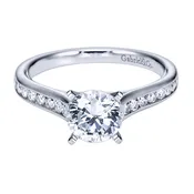 14k White Gold Diamond Straight Engagement Ring