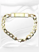 10K Gold Semi-Solid ID Cuban Bracelet