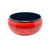 10″ Crystal-Like Metal Bowl Mantra Style-Red Color