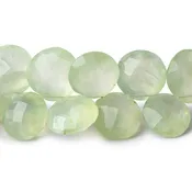 10-13mm Prehnite Top Drilled Faceted Coins 8 inch 34 beads