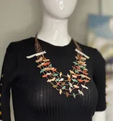 5 Strand Fetish Necklace with Foxes