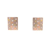 14K Tri-Tone Custom Diamond And Pattern Fashion Earrings