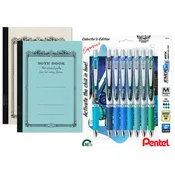 EnerGel RTX Gel Pens with Apica Nippon A6 Notebooks – 10-Piece Writing Set