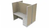 2 Person Private 5′ x 2′ Cubicle with Drawer Storage
