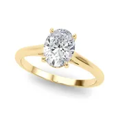14K Yellow Gold Oval Solitaire Engagement Ring