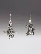 Alice - Mad Hatter and Queen of Hearts Earrings - Sterling Silver