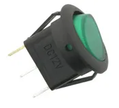 12V-20A DC ROUND SWITCH GREEN