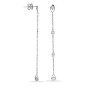 14K White Gold Diamond Teardrop Earrings
