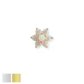 14kt Flower w/ CZ and Opal Top