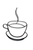 Coffee Cup Metal Wall Art and Decor
