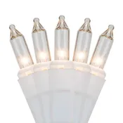 100 Clear Light Set, White Wire, Polybag