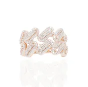 17mm Layered Cuban Diamond Ring