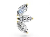 10K Yellow Gold 0.36 Carat E-F VVS-VS Marquise Diamond Trio Flatback Earring