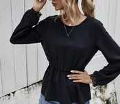 Black backless drawstring blouse