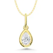 10K 0.29 Carat Pear Lab Diamond Solitaire Pendant