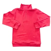 1/4 Zip Light Knit Pullover-Red