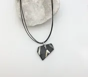 Black Geometric Porcelain Pendant Necklace with White Glaze — Tonya Lov Jewelry