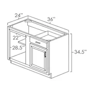 ASP-BBC36 - Aspen White - 36" Blind Corner Base Unit Right