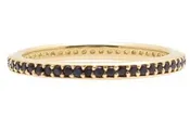 18K Yellow Gold Black Sapphire Eternity Stack Ring