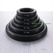 07-309 – 9″ Large Black Vinyl Tire – fits grooved 9″ Outside Diameter Rim
