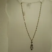 Brass toned Faceted Amber Tiara Misu Chain necklace