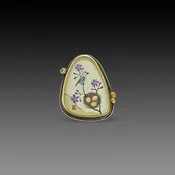 Bluebird and Nest Ring with Champagne Diamond