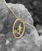 Gold Tree on Mountain Pendant — Treasures Fine Jewelry