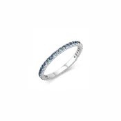 14K Gold Blue Topaz 3/4 Eternity Band