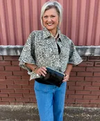 Animal Print Cape Jacket