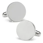 Classic Stainless Steel Round Engravable Cufflinks